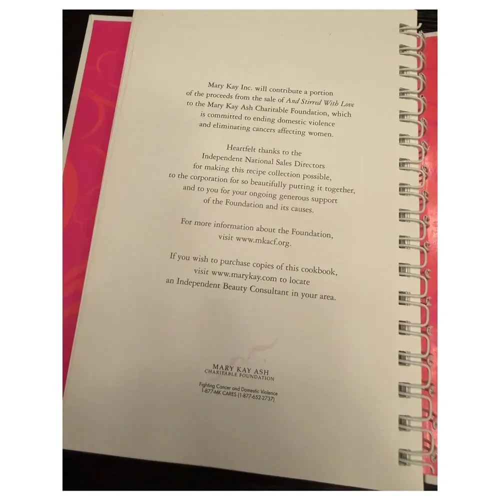 Mary Kay Cookbook And Stirred with Love Hardcover Book